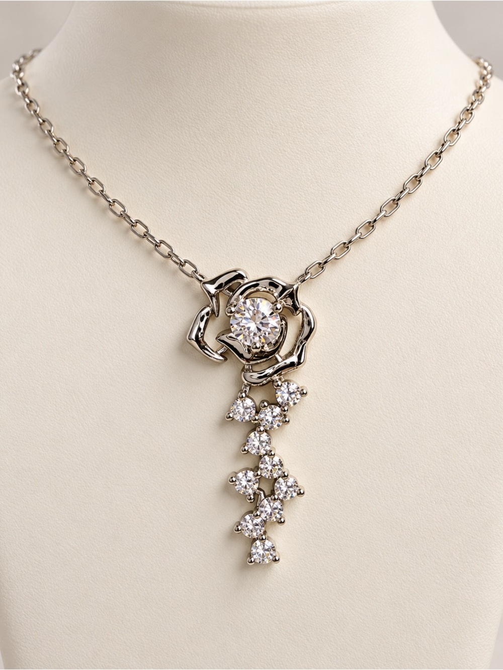Sterling Silver 925 Moissanite Pendant Necklace Women’s Jewelry 18-20 Adjustable
